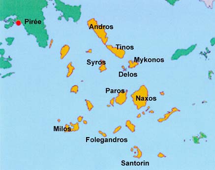 carte des cyclades